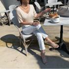 Plunge-neck Lace-trim T-shirt