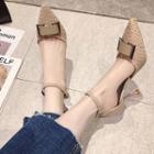 Pointed Ankle Strap High Heel Pumps