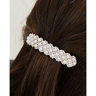 Faux-pearl Pav Hair Barrette