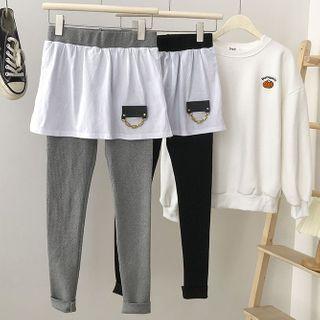 Mock Two-piece Short Skirts + Trousers