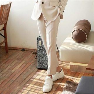 Side-band Straight-cut Dress Pants