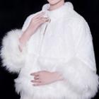 Fluffy Wedding Coat White - One Size