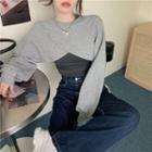 Asymmetrical Cropped Sweatshirt