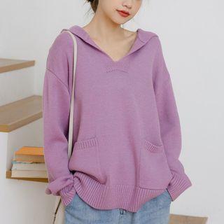Pocket Detail Hooded Sweater