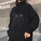 Pocket Detail Pullover Black - One Size