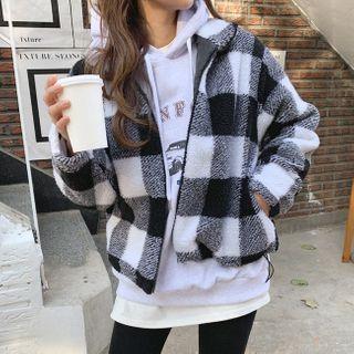 Gingham Fleece Jacket