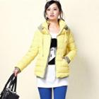 Hooded Contrast-trim Padded Jacket
