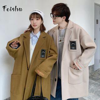 Couple Matching Letter Embroidered Long Coat