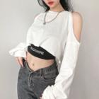 Set: Cold-shoulder Cropped T-shirt + Camisole Top