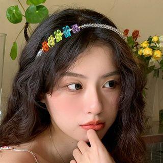 Bear Faux Crystal Hair Band White - One Size
