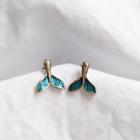 Alloy Mermaid Tail Earring 1 Pair - As Shown In Figure - One Size