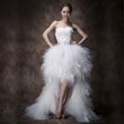 High-low Mesh Wedding Dress