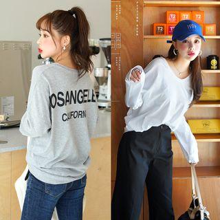 Lettering-back Oversized Light Pullover