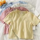 Details Asymmetrical Zipper Crop T-shirt In 9 Colors