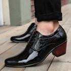 Low-heel Lace-up Faux-leather Casual Shoes