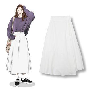 Plain A-line Skirt White - One Size