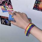 Rainbow Stripe Strap Belted Bracelet Rainbow - One Size
