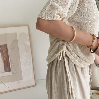 Drawcord-side Knit Top
