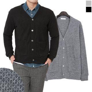 Single-button Dual-pocket Cardigan