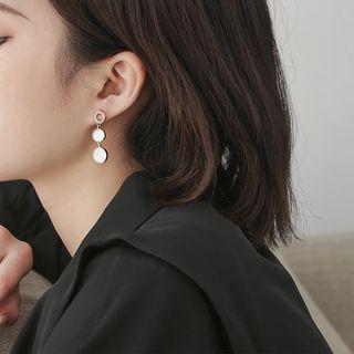 Acrylic Disc Dangle Earring 1 Pairs - Silver Needle - As Shown In Figure - One Size