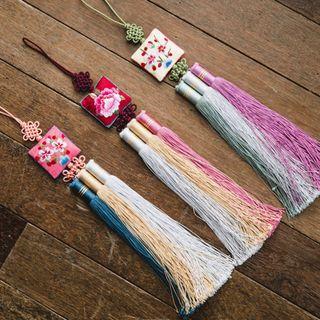 Flower-embroidered Hanbok Norigae Waist Charm