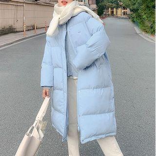 Faux Fur Trim Padding Long Jacket