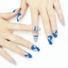 Geometric Faux Nail Tips 0059-16 - Blue - One Size