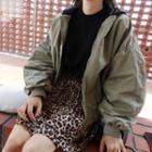 Puff-sleeve Hooded Layered Flight Jacket