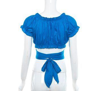 V-neck Tie-strap Crop Top