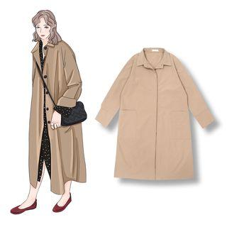 Hidden Placket Long Jacket