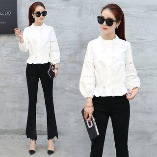 Set: Ruffle Blouse + Boot Cut Pants