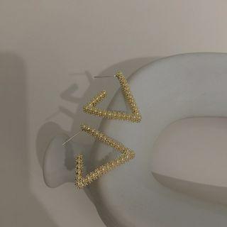 Triangle Ear Stud / Sterling Silver Ear Stud / Clip-on Earring