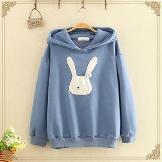 Rabbit Patch Fleece Lined Hoodie