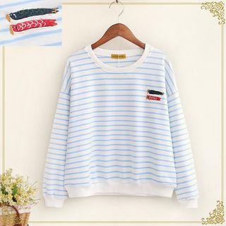 Embroidered Striped Sweatshirt