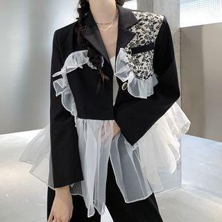 Mesh Ruffled Blazer