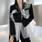 Mesh Ruffled Blazer