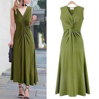 Sleeveless Twisted Midi Dress