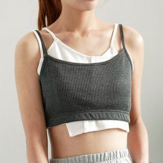 Set: Cropped Camisole + Asymmetrical Hem Camisole