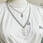 Set Of 2: Lock Pendent Chain Necklace + Dollars Pendent Necklace As Shown In Figure - One Size