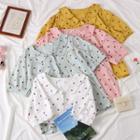 Peter Pan-collar Strawberry-print Shirt