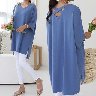 Cross-back Longline T-shirt