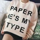 Letter Print Brushed-fleece Thick Sweatshirt