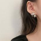 Rhinestone Star Earring 1 Pair - S925silver Earring - One Size