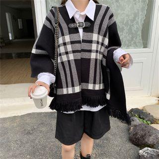 Plain Shirt / Plaid Cape