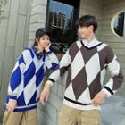Couple Matching Argyle Sweater/ Cargo Pants