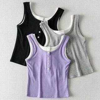 Set Of 2: Henley Tank Top