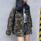 Camo Buttoned Utility Jacket