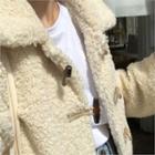 Toggle-buttoned Fleece Jacket Ivory - One Size
