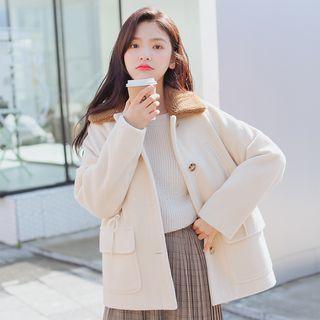 Fleece Collared Button Coat