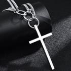 Cross Pendant Stainless Steel Necklace Silver - One Size